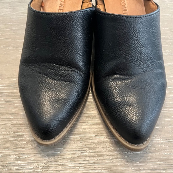 Black Faux Leather Heeled Shoes - Picture 4 of 9